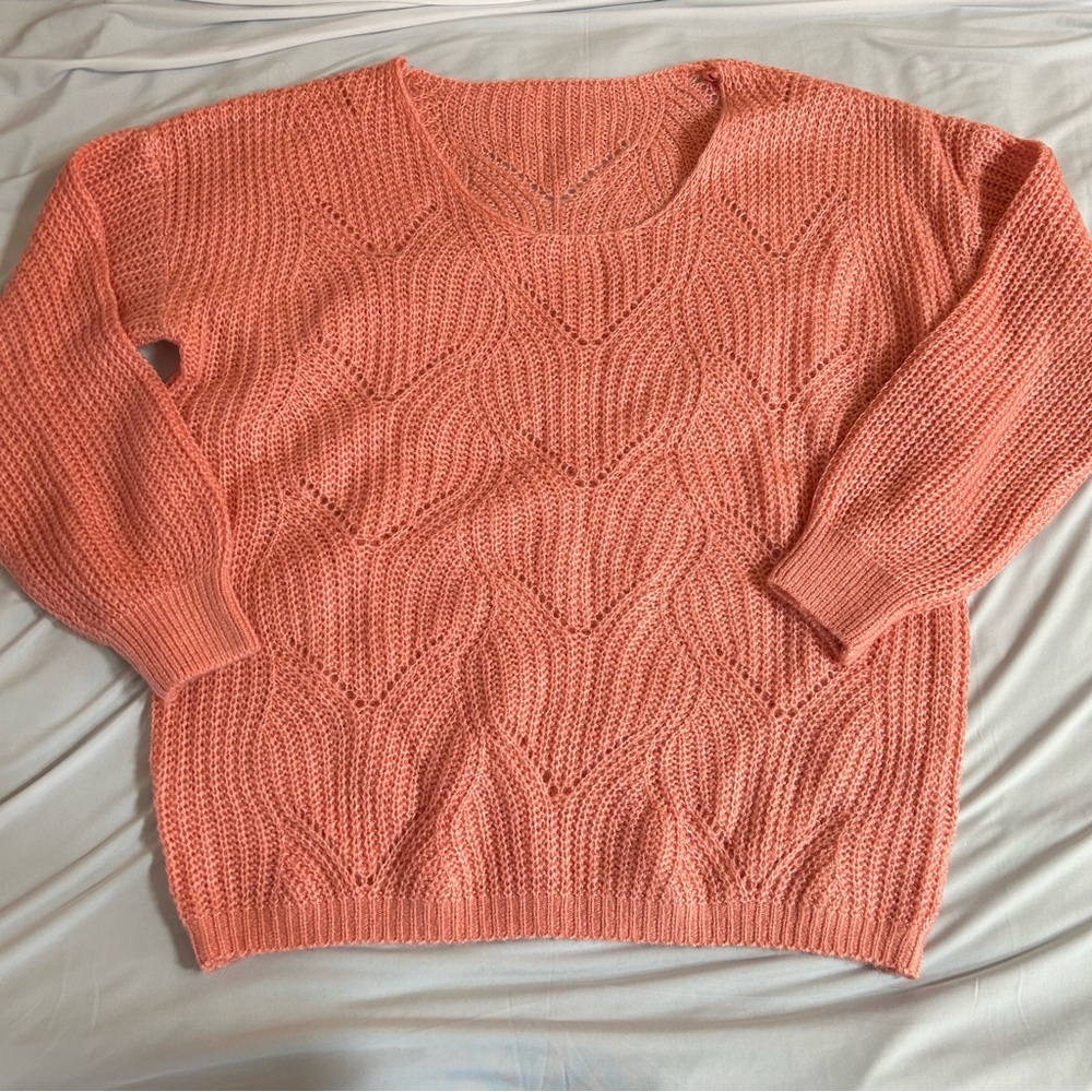 Salmon Pink Knit Sweater Unbranded